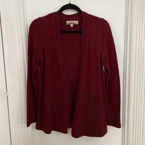 LOFT Burgundy Sweater Cardigan